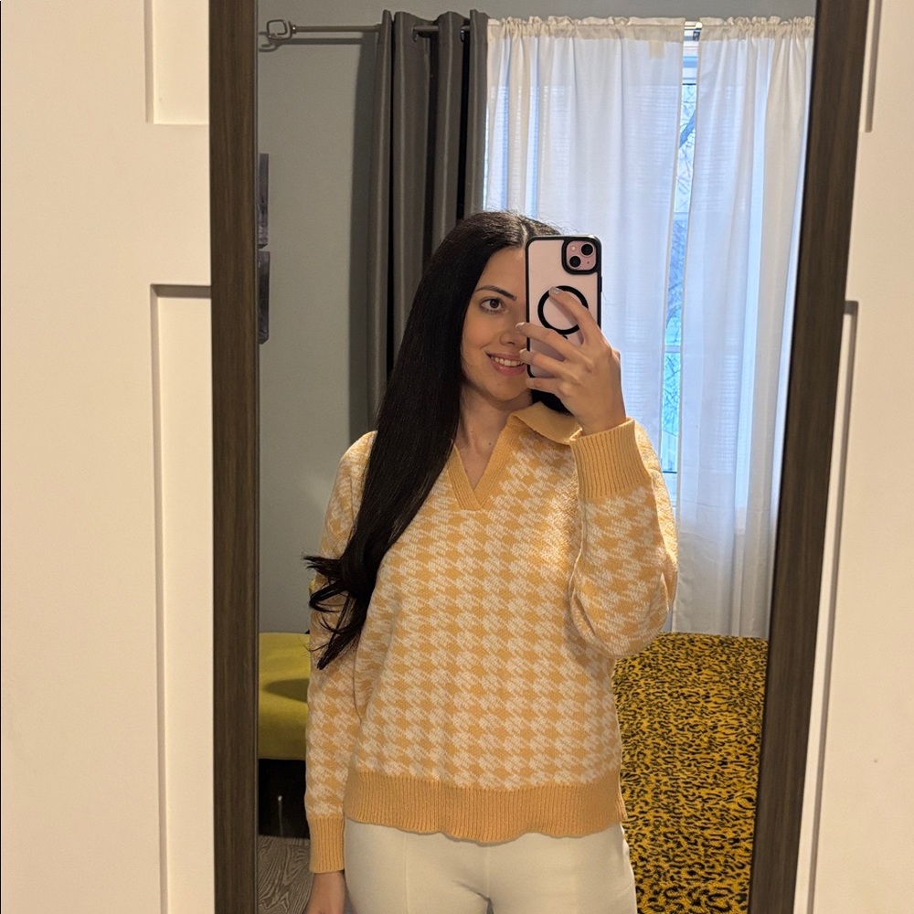 Shein Checkered Sweater🧡 - Picture 6 of 6